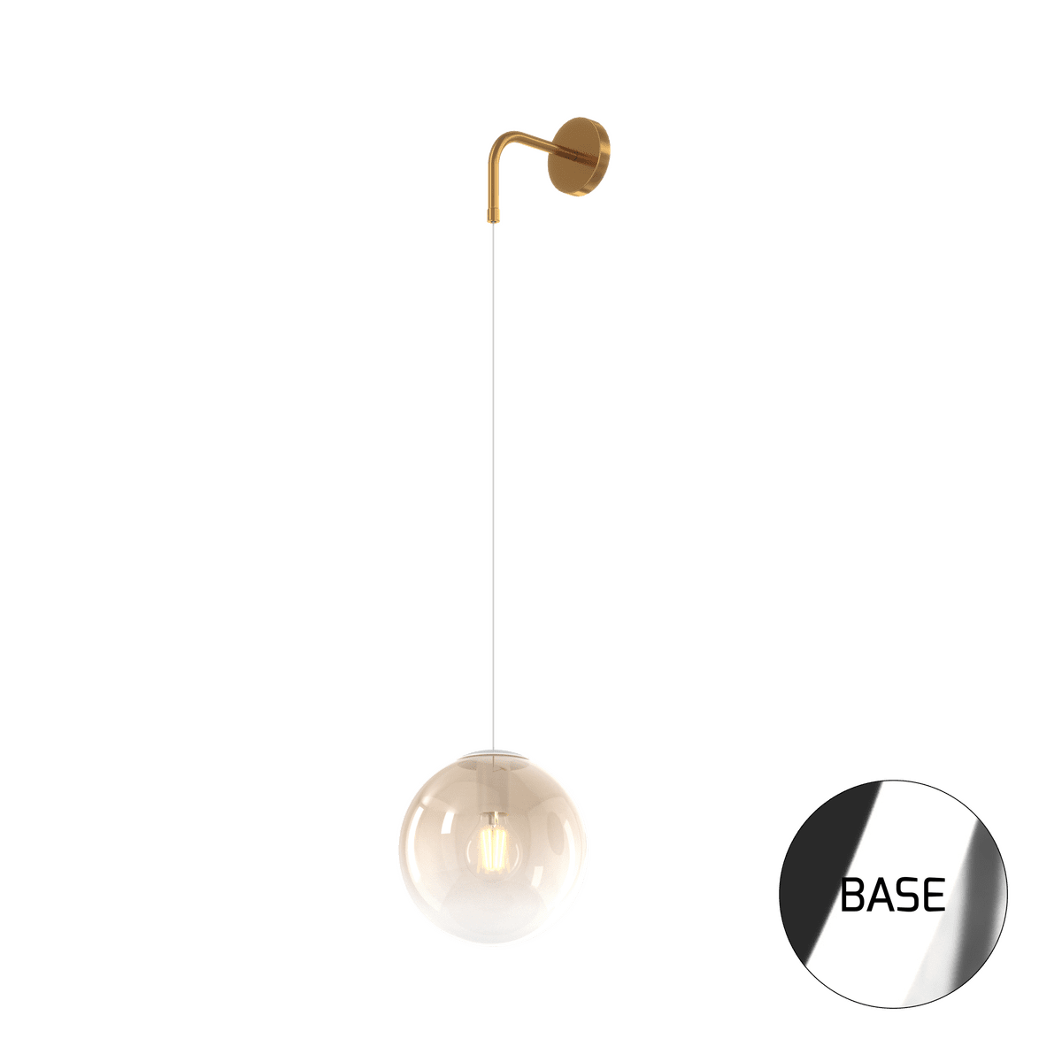 1194CR/A-AM BIG ECLIPSE APPLIQUE CROMO 1 LUCE VETRO AMBRA