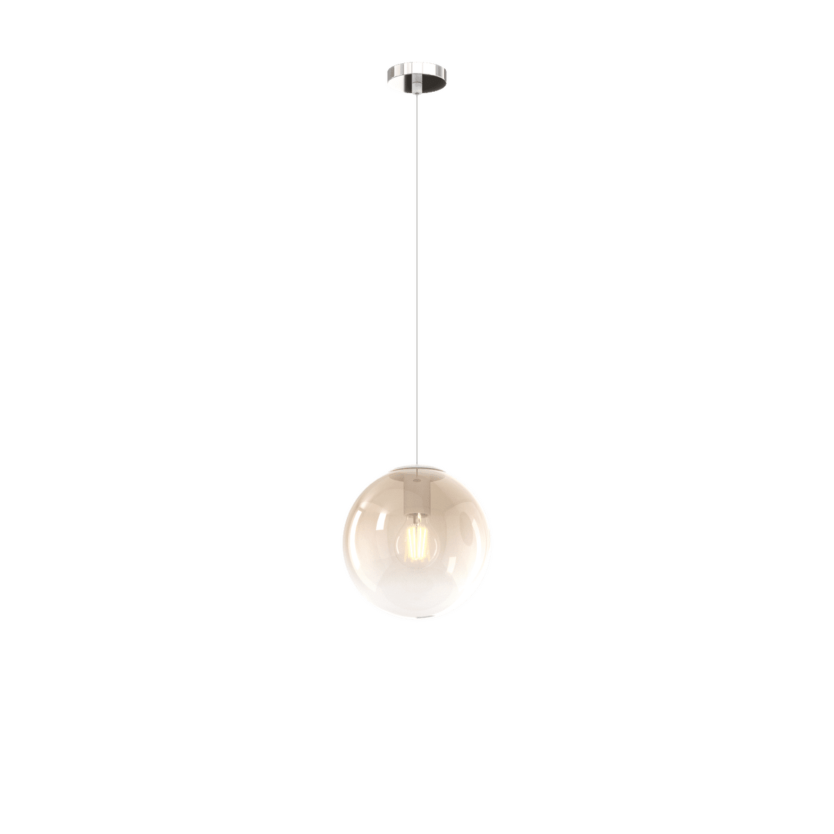 1194CR/S20-AM BIG ECLIPSE SOSP. CROMO 1 LUCE VETRO PICCOLO AMBRA