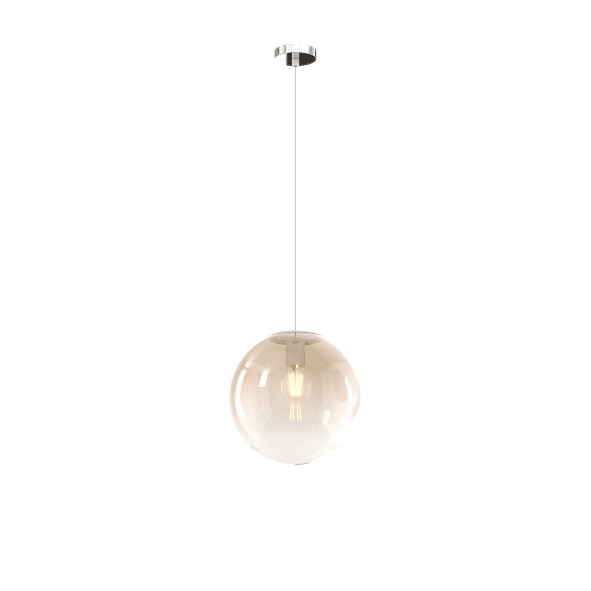 1194CR/S25-AM BIG ECLIPSE SOSP. CROMO 1 LUCE VETRO MEDIO AMBRA