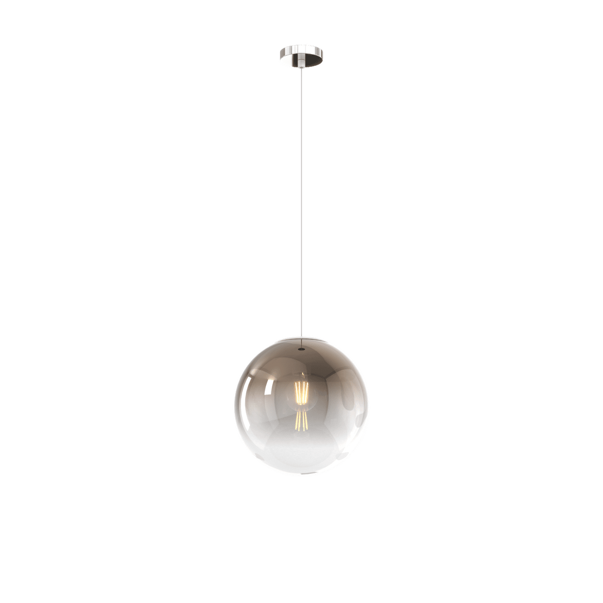 1194CR/S25-BR BIG ECLIPSE SOSP. CROMO 1 LUCE VETRO MEDIO BRONZO