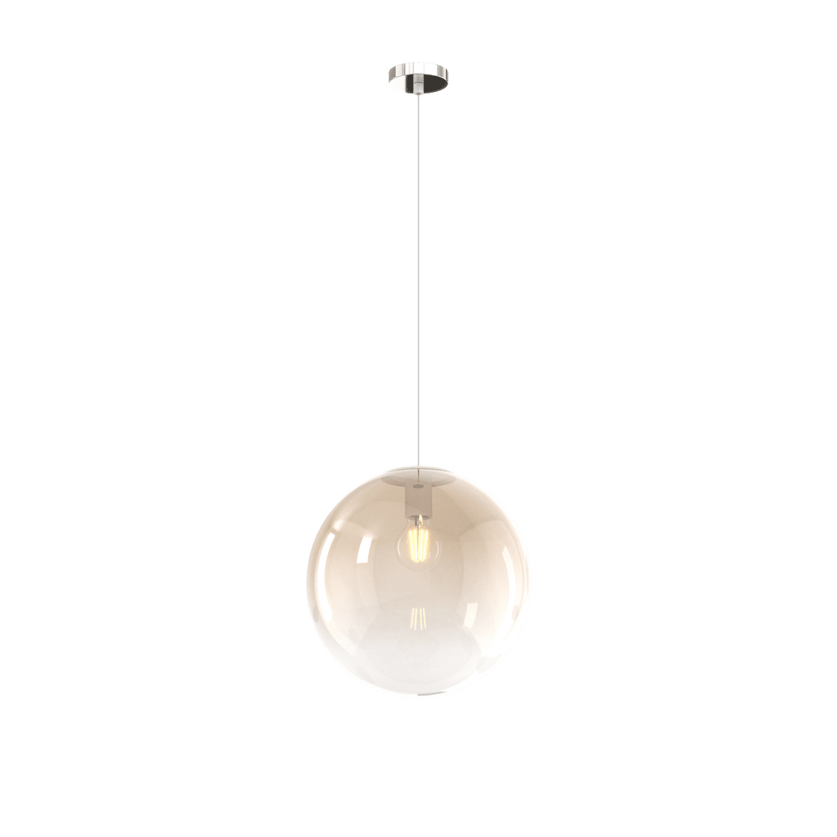 1194CR/S30-AM BIG ECLIPSE SOSP. CROMO 1 LUCE VETRO GRANDE AMBRA