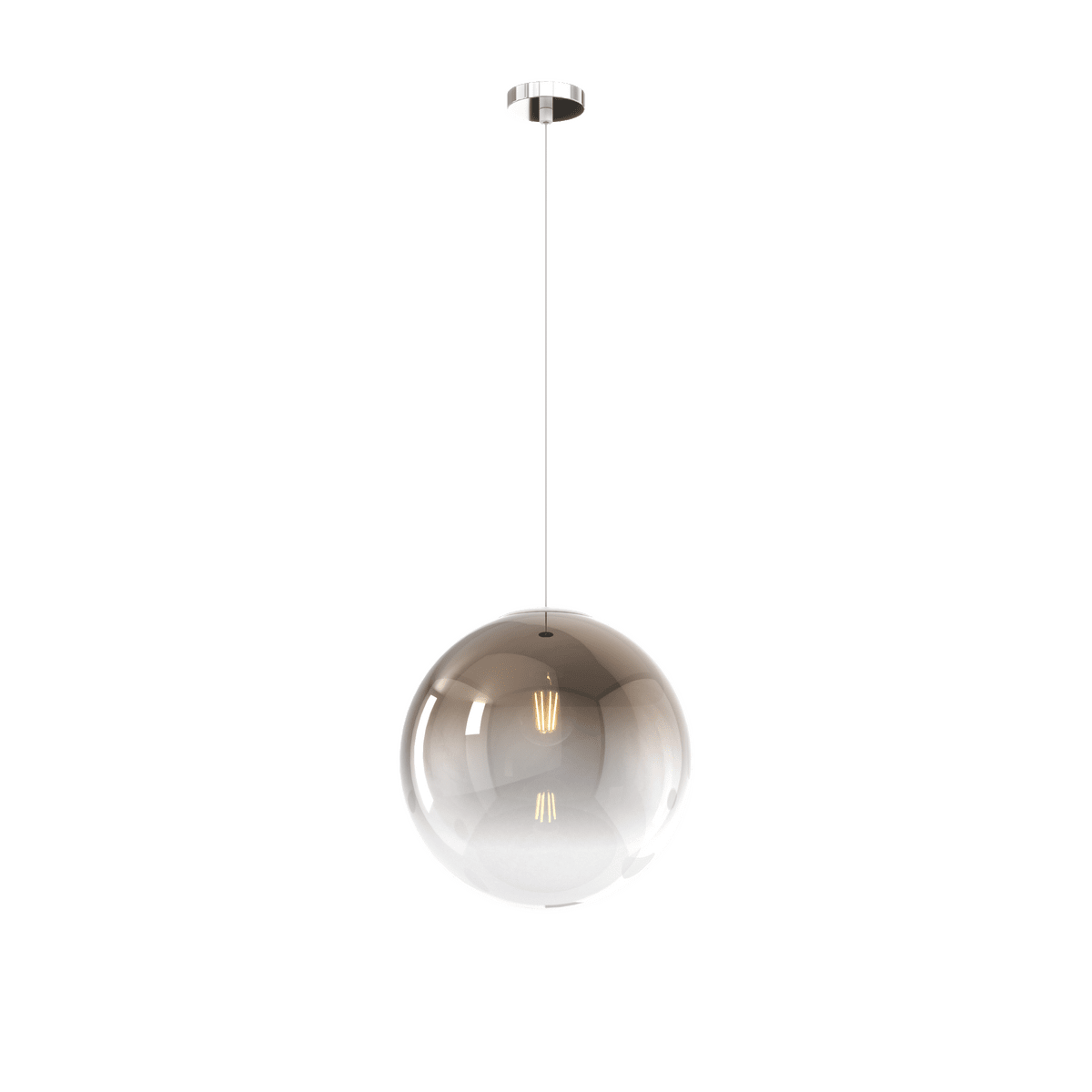 1194CR/S30-BR BIG ECLIPSE SOSP. CROMO 1 LUCE VETRO GRANDE BRONZO