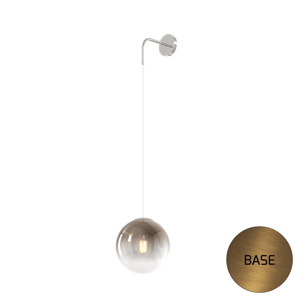 1194OS/A-BR BIG ECLIPSE APPLIQUE OTTONE SAT. 1 LUCE VETRO BRONZO