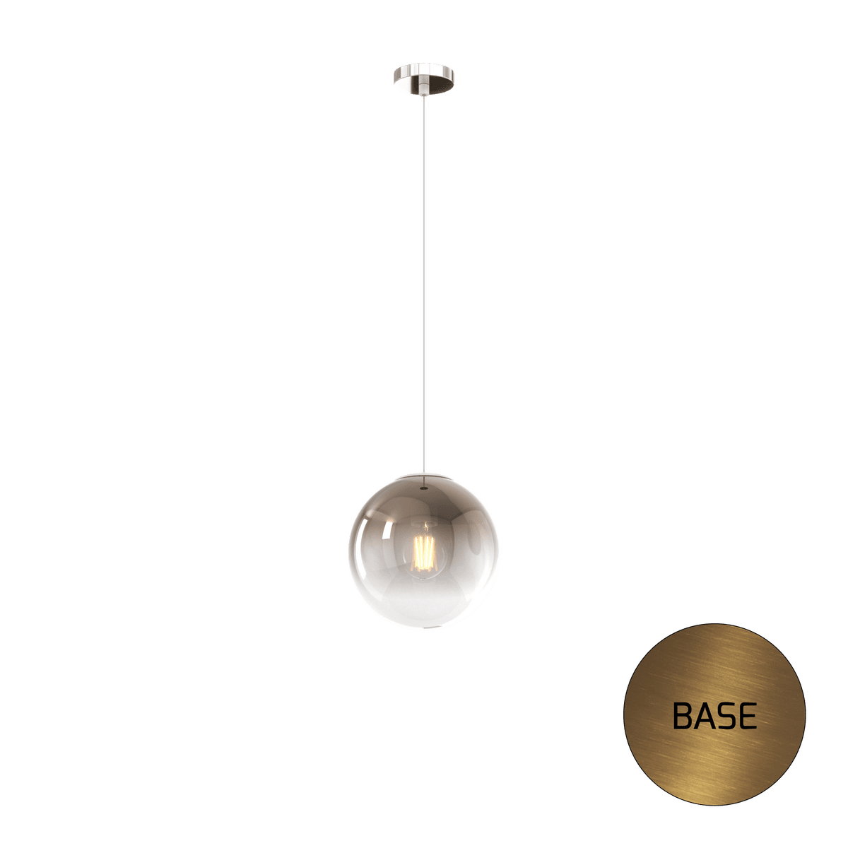 1194OS/S20-BR BIG ECLIPSE SOSP. OTTONE SAT. 1 LUCE VETRO PICCOLO BRONZO