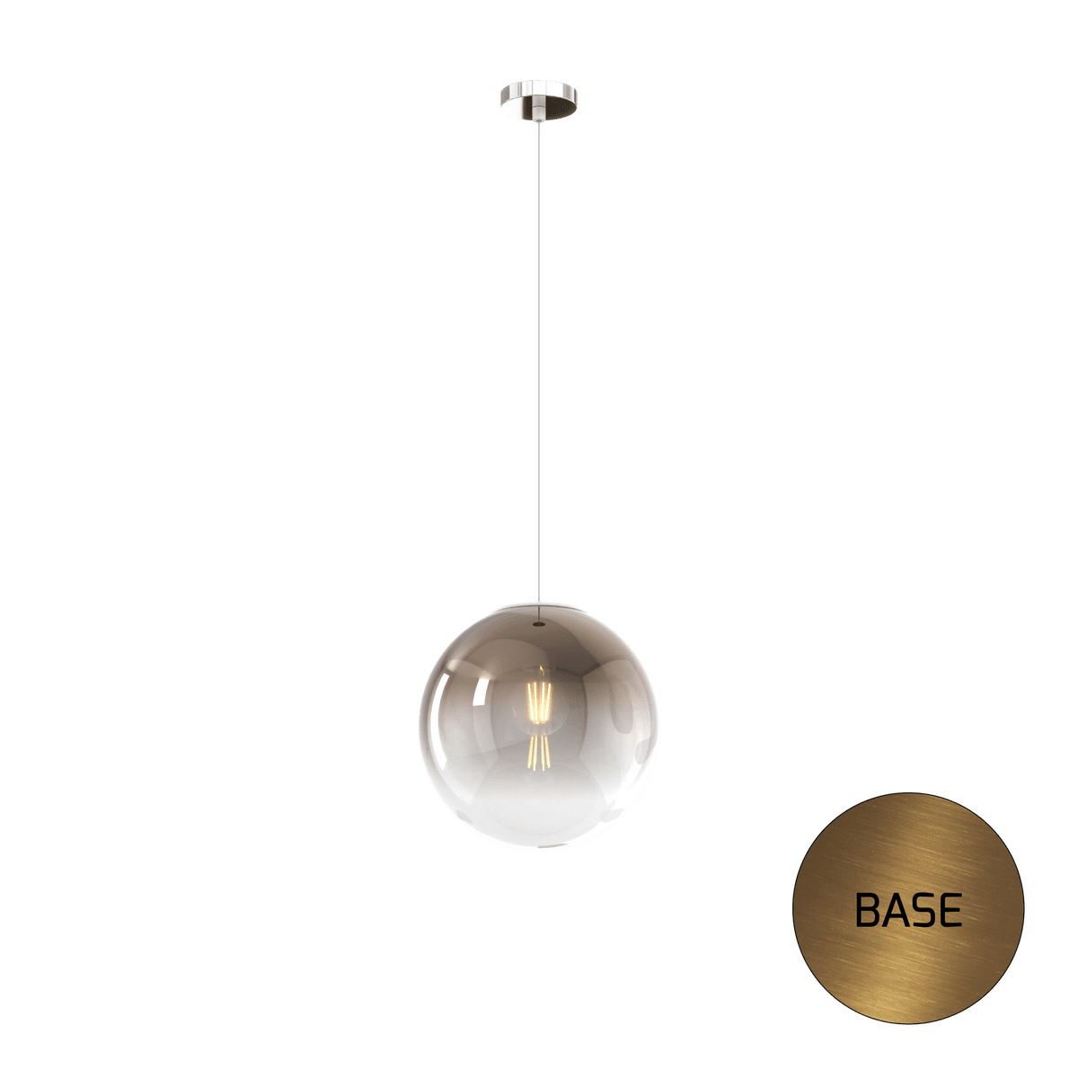1194OS/S25-BR BIG ECLIPSE SOSP. OTTONE SAT. 1 LUCE VETRO MEDIO BRONZO