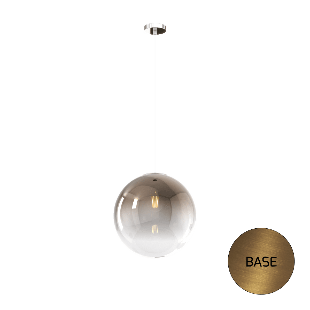 1194OS/S30-BR BIG ECLIPSE SOSP. OTTONE SAT. 1 LUCE VETRO GRANDE BRONZO