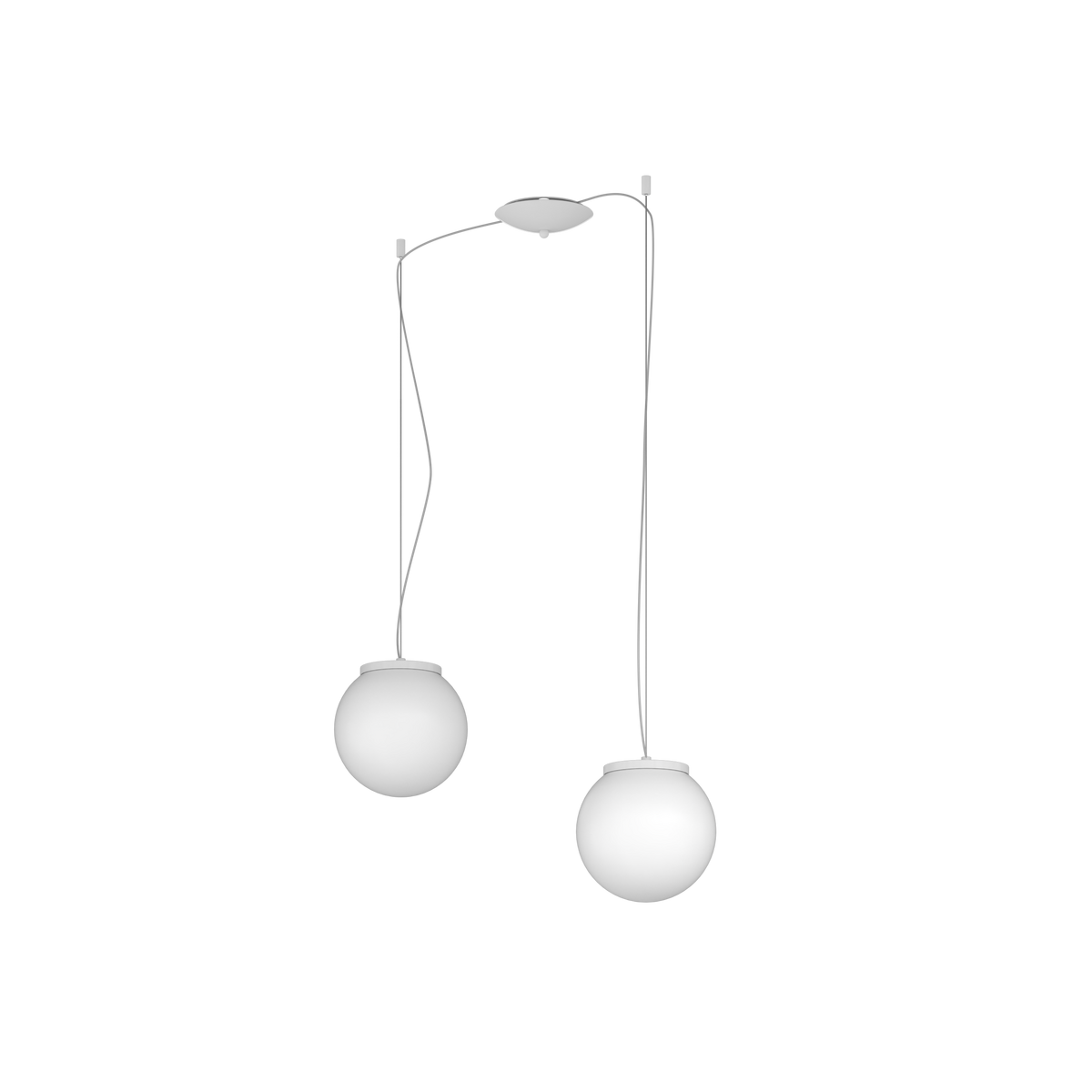 1195BI/S2-20 MARS SOSPENSIONE BIANCO D.20 CM. 2 LUCI