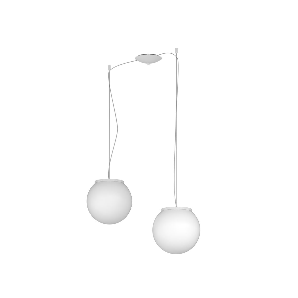 1195BI/S2-25 MARS SOSPENSIONE BIANCO D.25 CM. 2 LUCI