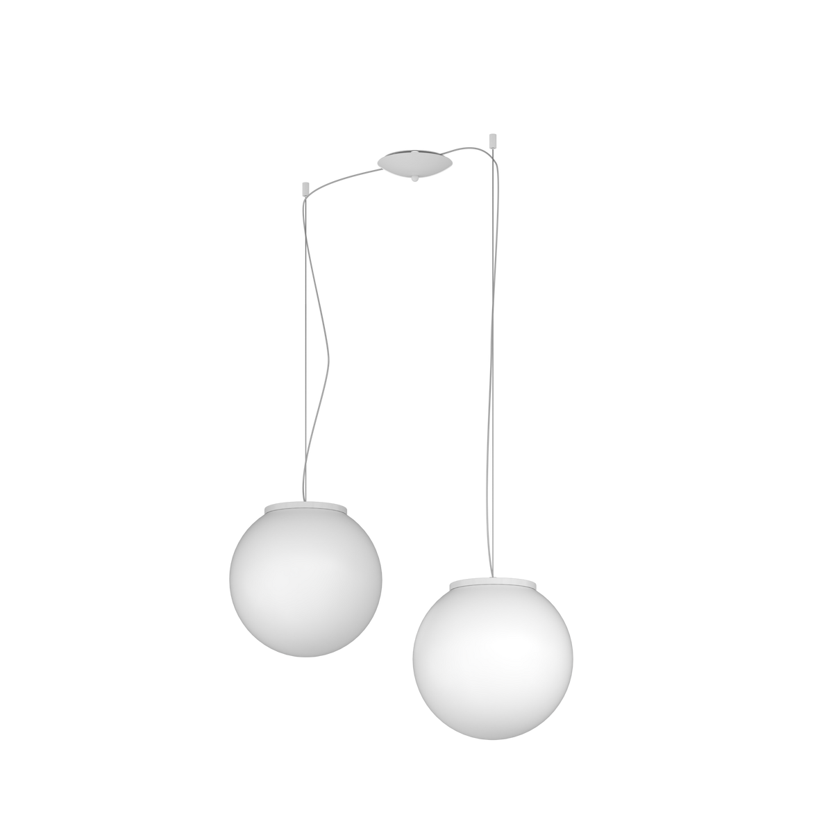 1195BI/S2-30 MARS SOSPENSIONE BIANCO D.30 CM. 2 LUCI