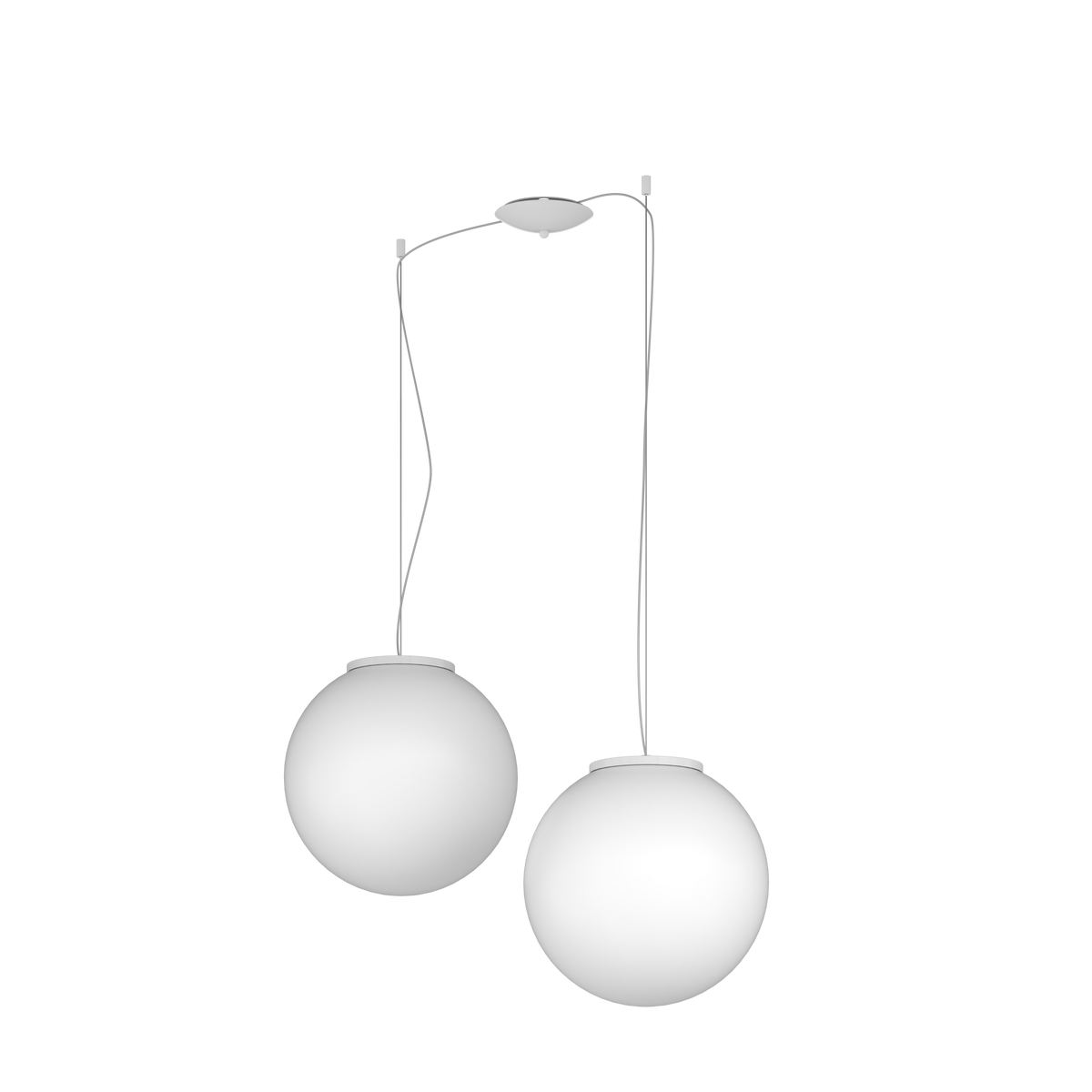 1195BI/S2-35 MARS SOSPENSIONE BIANCO D.35 CM. 2 LUCI