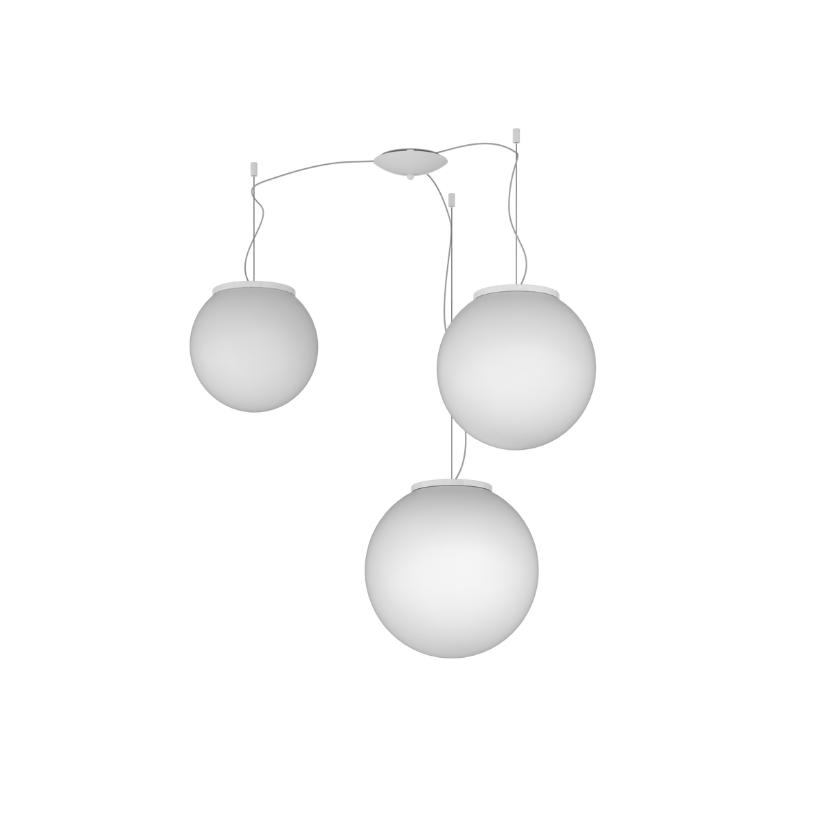 1195BI/S3-MIX MARS SOSPENSIONE BIANCO D.25+30+35 CM. 3 LUCI