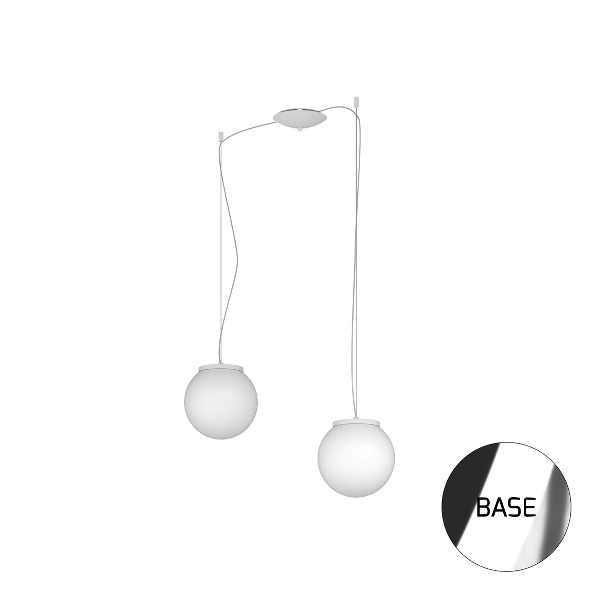 1195CR/S2-20 MARS SOSPENSIONE CROMO D.20 CM. 2 LUCI