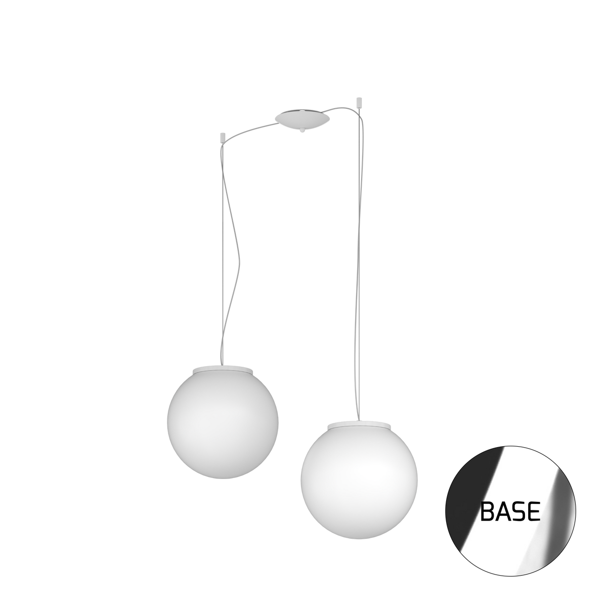 1195CR/S2-30 MARS SOSPENSIONE CROMO D.30 CM. 2 LUCI