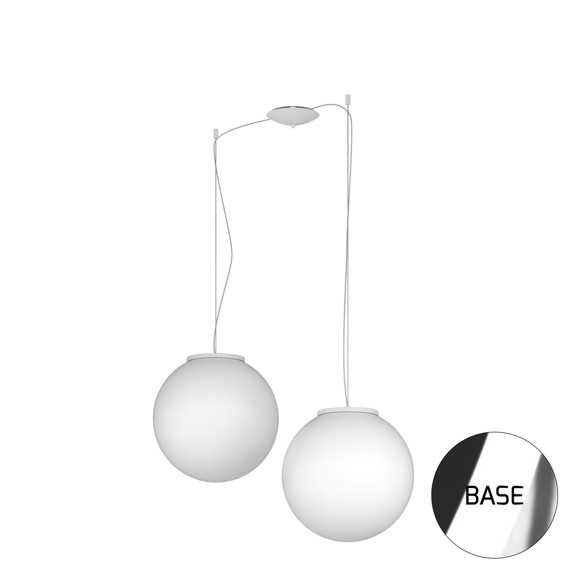 1195CR/S2-35 MARS SOSPENSIONE CROMO D.35 CM. 2 LUCI