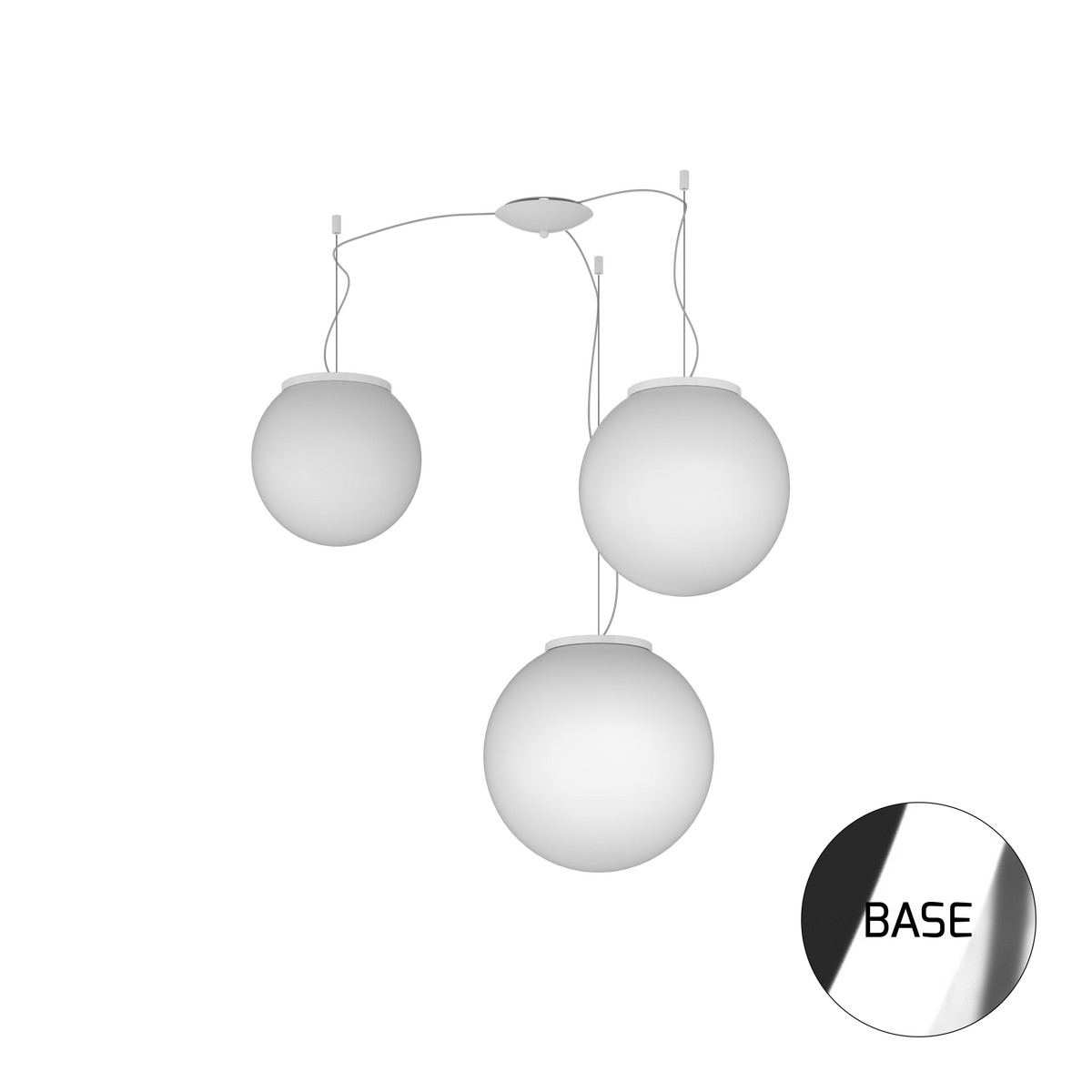 1195CR/S3-MIX MARS SOSPENSIONE CROMO D.25+30+35 CM. 3 LUCI