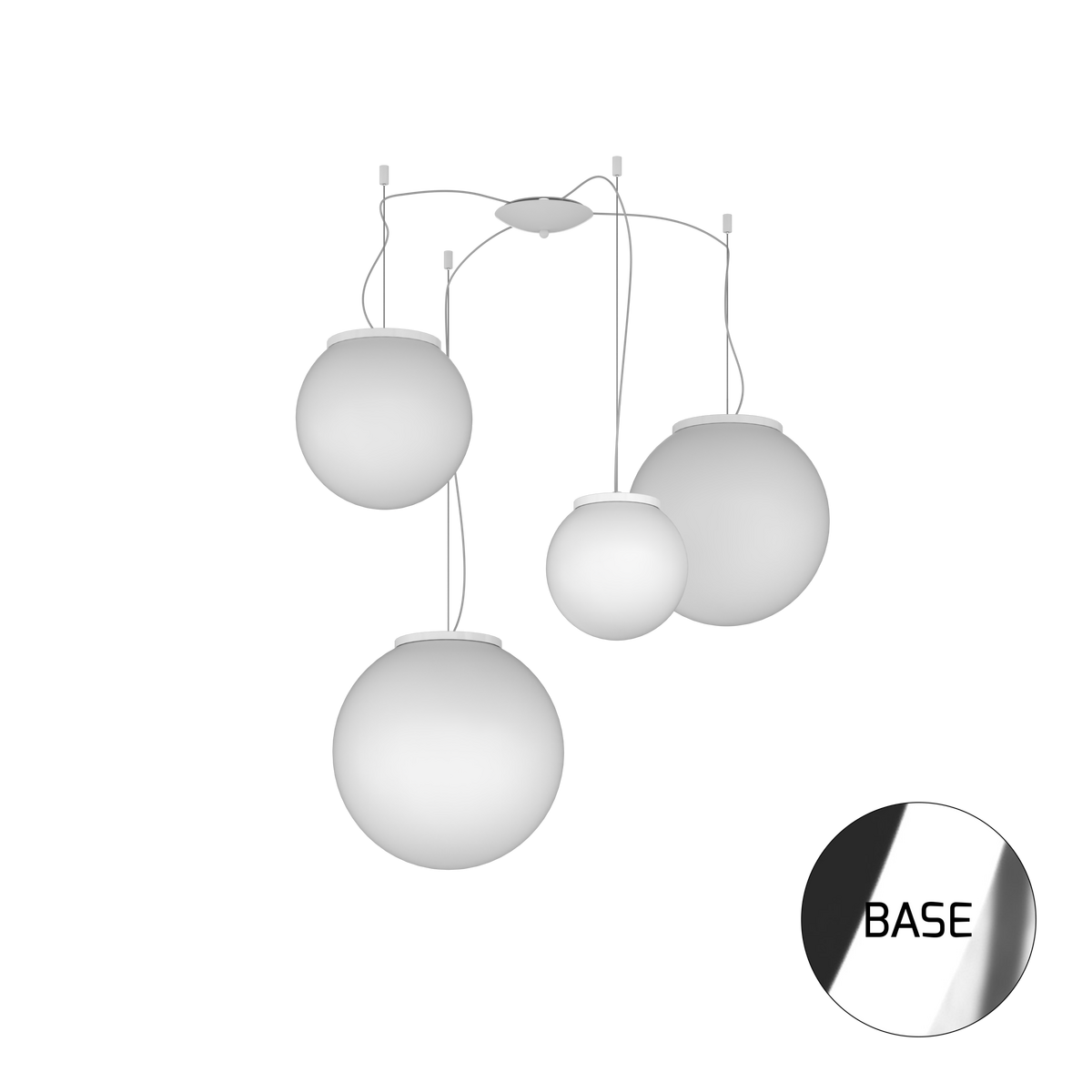 1195CR/S4-MIX MARS SOSPENSIONE CROMO D.20+25+30+35 CM. 4 LUCI