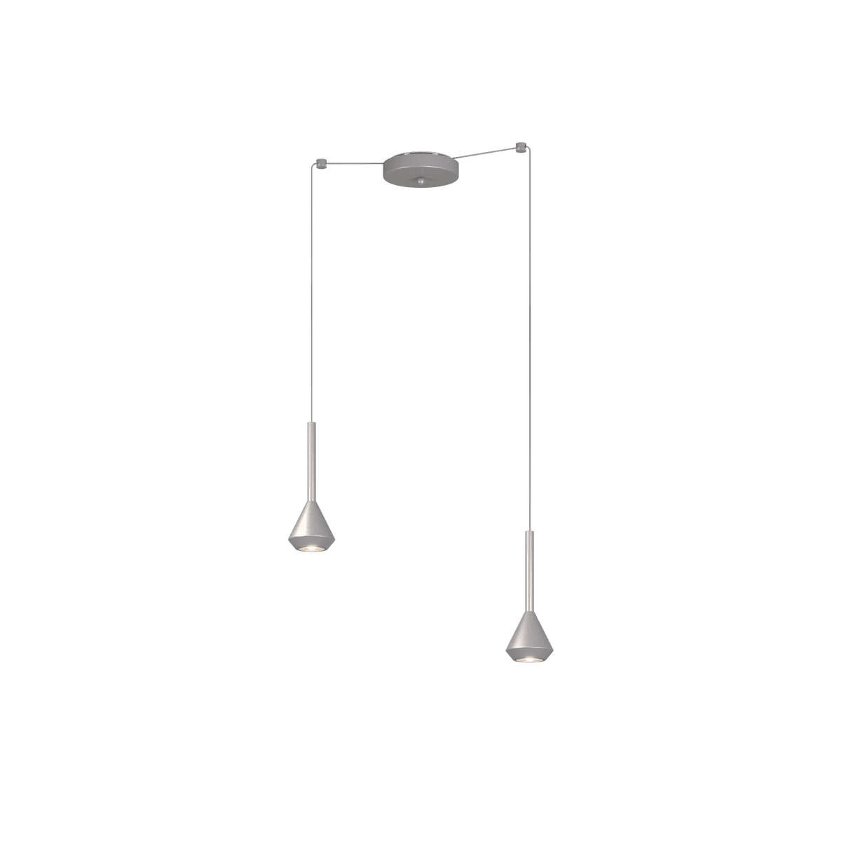 1202AL/S2 S-AL AYGO SOSP. 2 LUCI SPOSTABILE ALLUMINIO CON CAVO CM.250