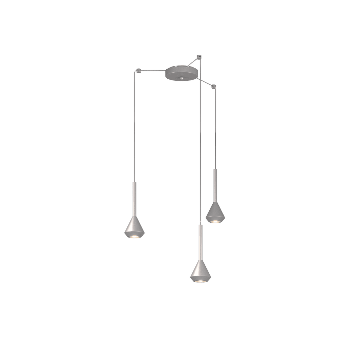 1202AL/S3 S-AL AYGO SOSP. 3 LUCI SPOSTABILE ALLUMINIO CON CAVO CM.250