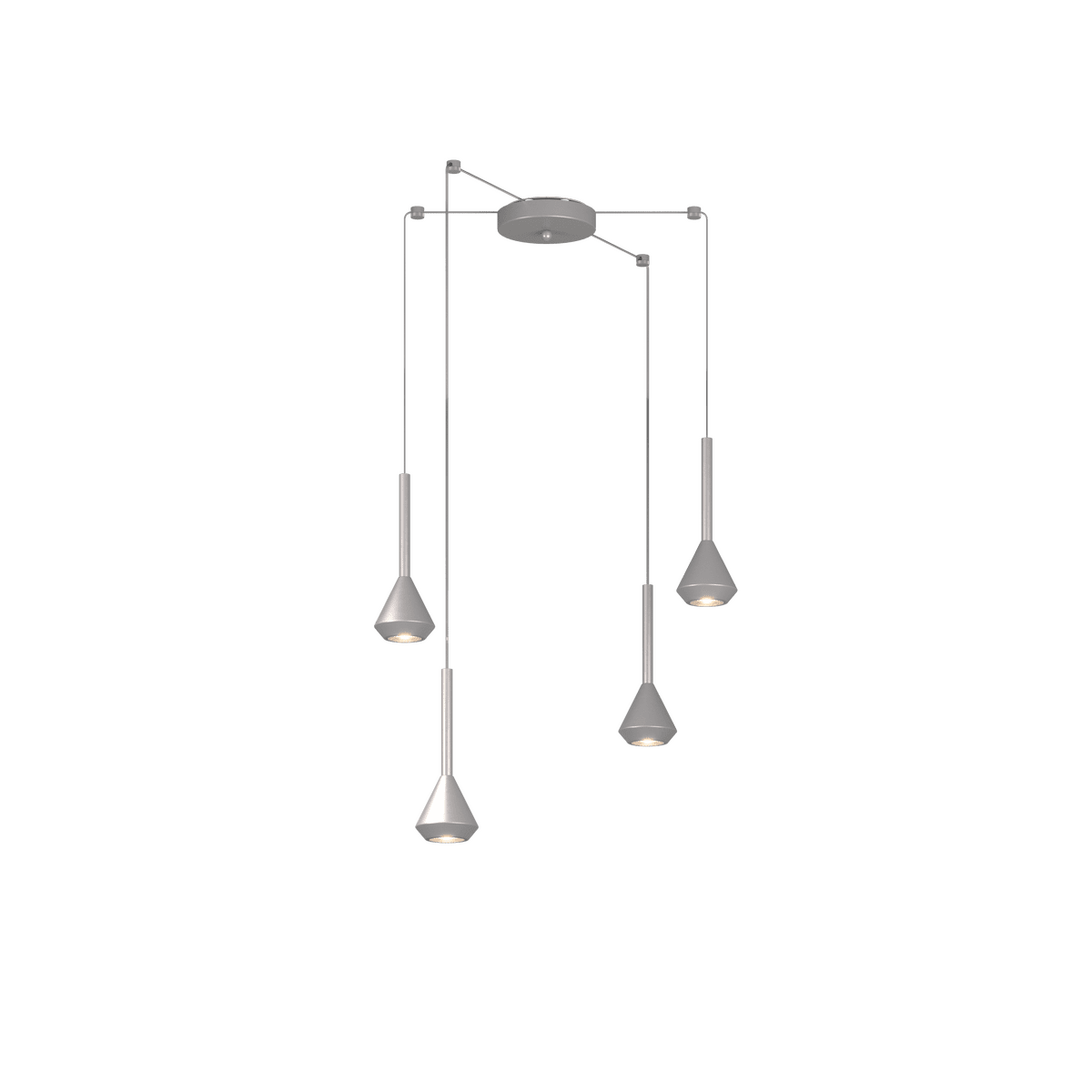 1202AL/S4 S-AL AYGO SOSP. 4 LUCI SPOSTABILE ALLUMINIO CON CAVO CM.250