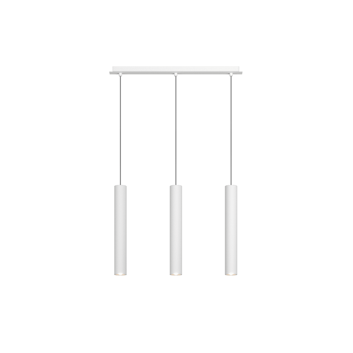 1203BI/S3 R-BI XENA SOSP. 3 LUCI RETTANGOLARE BIANCO CON CAVO CM.250 E ROSONE BIANCO