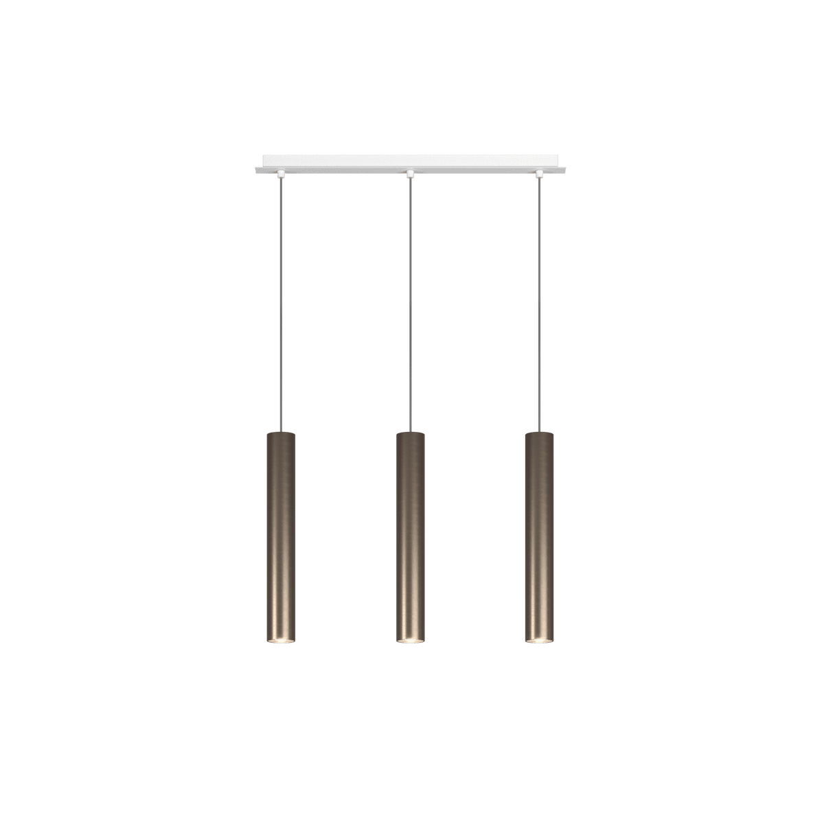 1203BI/S3 R-BR XENA SOSP. 3 LUCI RETTANGOLARE BRONZO CON CAVO CM.250 E ROSONE BIANCO