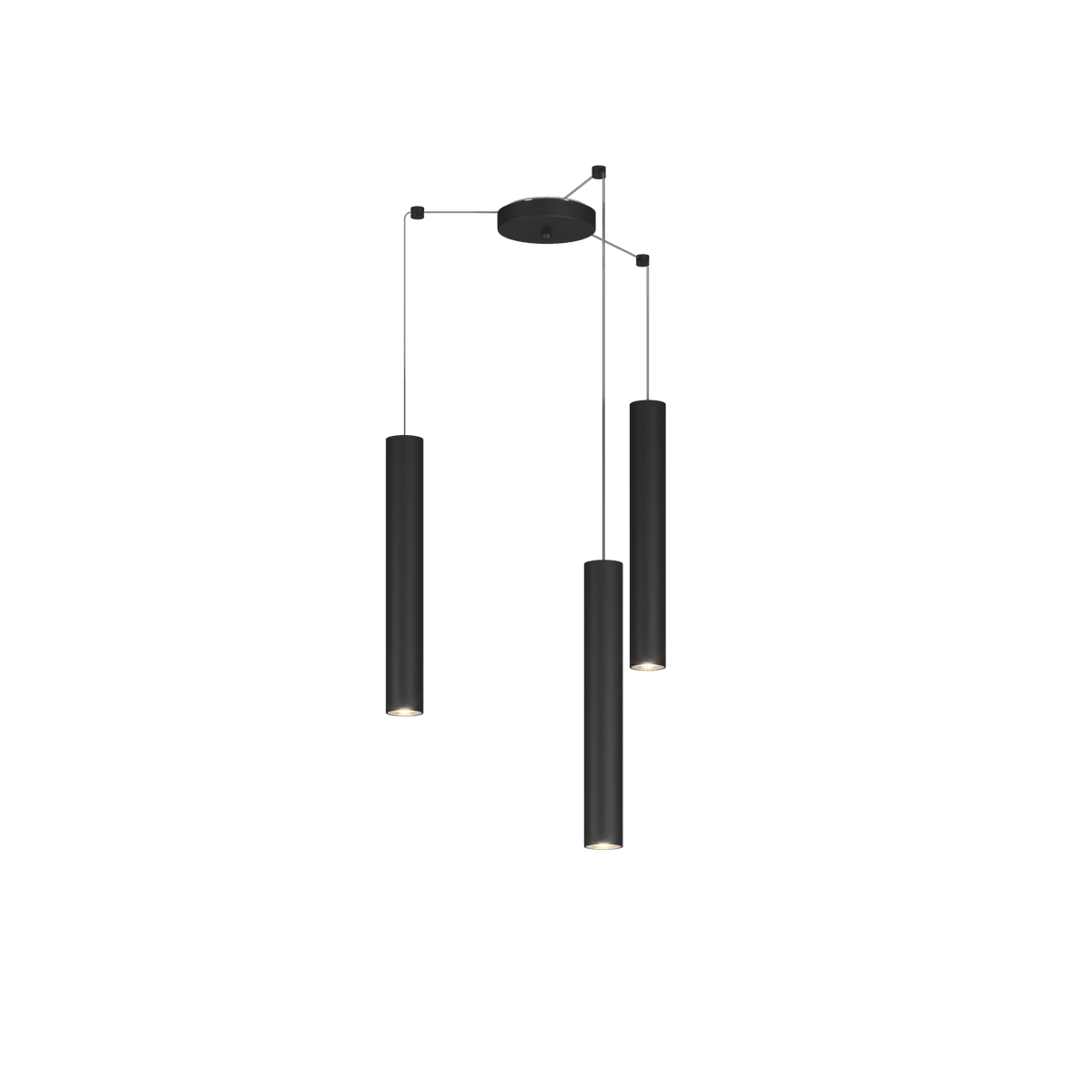 1203NE/S3 S-NE XENA SOSP. 3 LUCI SPOSTABILE NERO CON CAVO CM.250