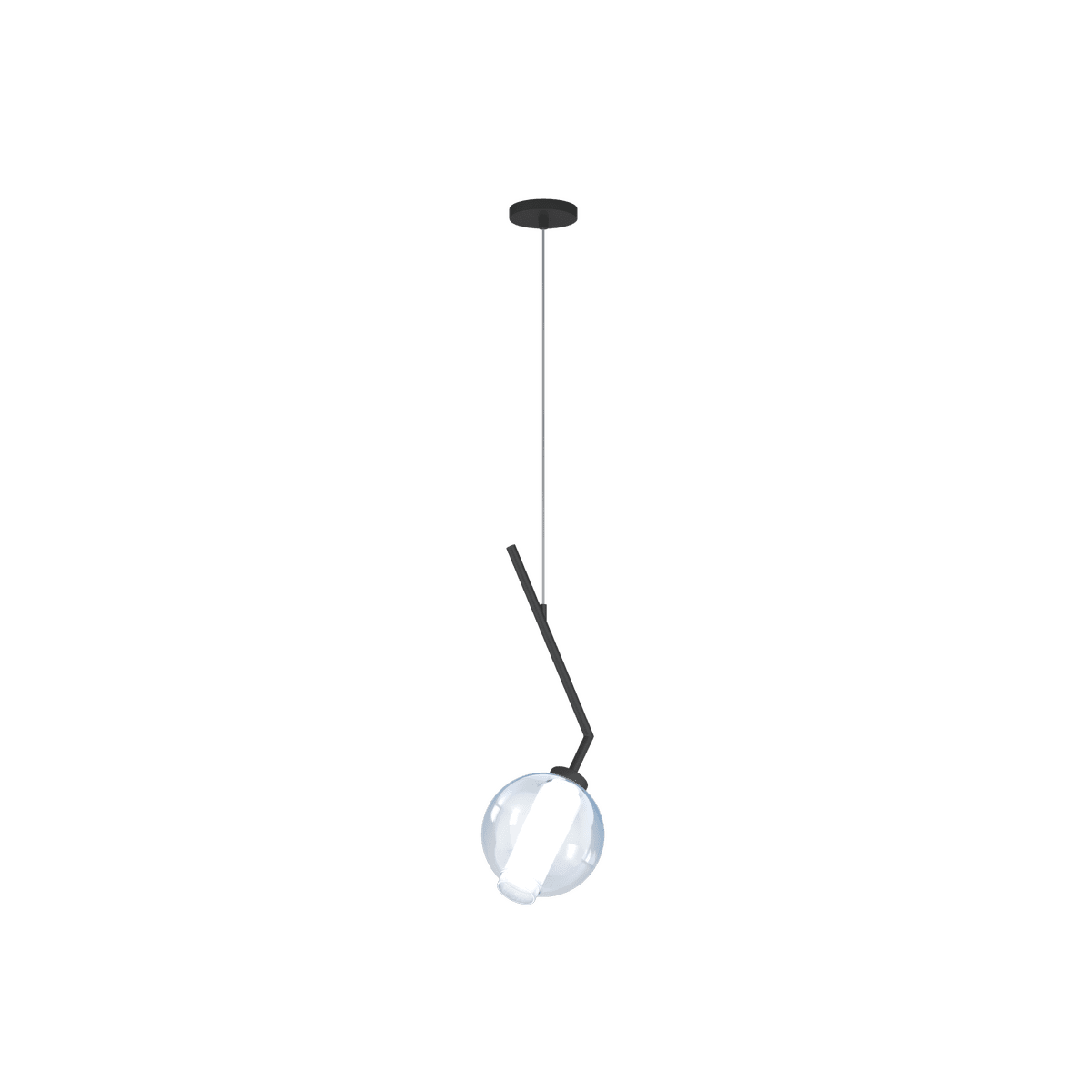 1207NB/S1-BL V-LINE SOSP. NEARLY BLACK 1 LUCE VETRO BLU