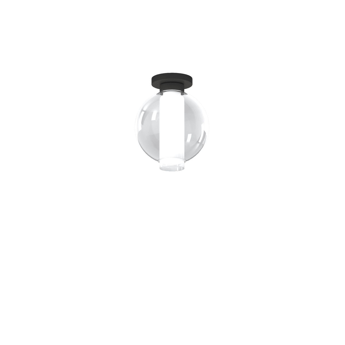 1207NB/PL1-TR V-LINE PLAFONIERA NEARLY BLACK 1 LUCE VETRO TRASPARENTE