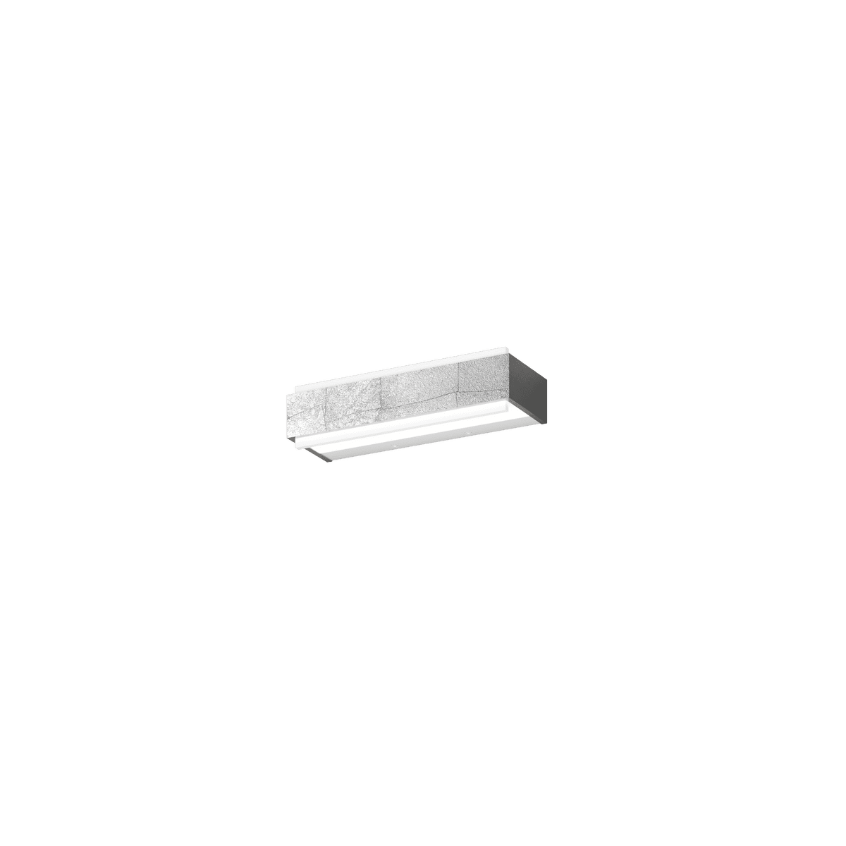 BIOS APPLIQUE /PLAFONIERA PICCOLA FOGLIA ARGENTO A LED INTEGR. SWITCH 3000/4000CON DIFFUSORE IN METACR. SATIN.