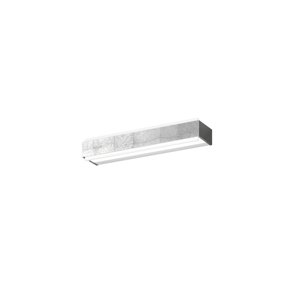 1213/45 DM-FA BIOS APPLIQUE /PLAFONIERA MEDIA FOGLIA ARGENTO A LED INTEGR. SWITCH 3000/4000 CON DIFFUSORE IN METACR. SATIN.
