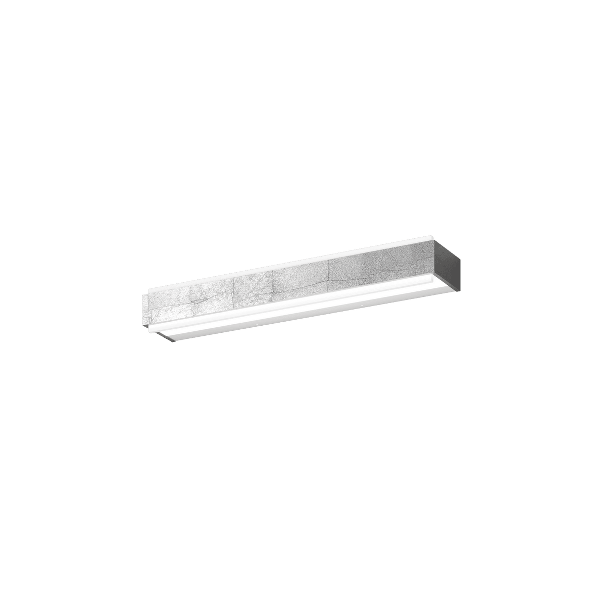 1213/55 DM-FA BIOS APPLIQUE /PLAFONIERA GRANDE FOGLIA ARGENTO A LED INTEGR. SWITCH 3000/4000CON DIFFUSORE IN METACR. SATIN.