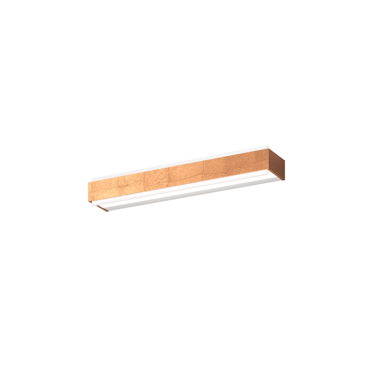 1213/55 DM-FR BIOS APPLIQUE /PLAFONIERA GRANDE FOGLIA RAME A LED INTEGR. SWITCH 3000/4000CON DIFFUSORE IN METACR. SATIN.