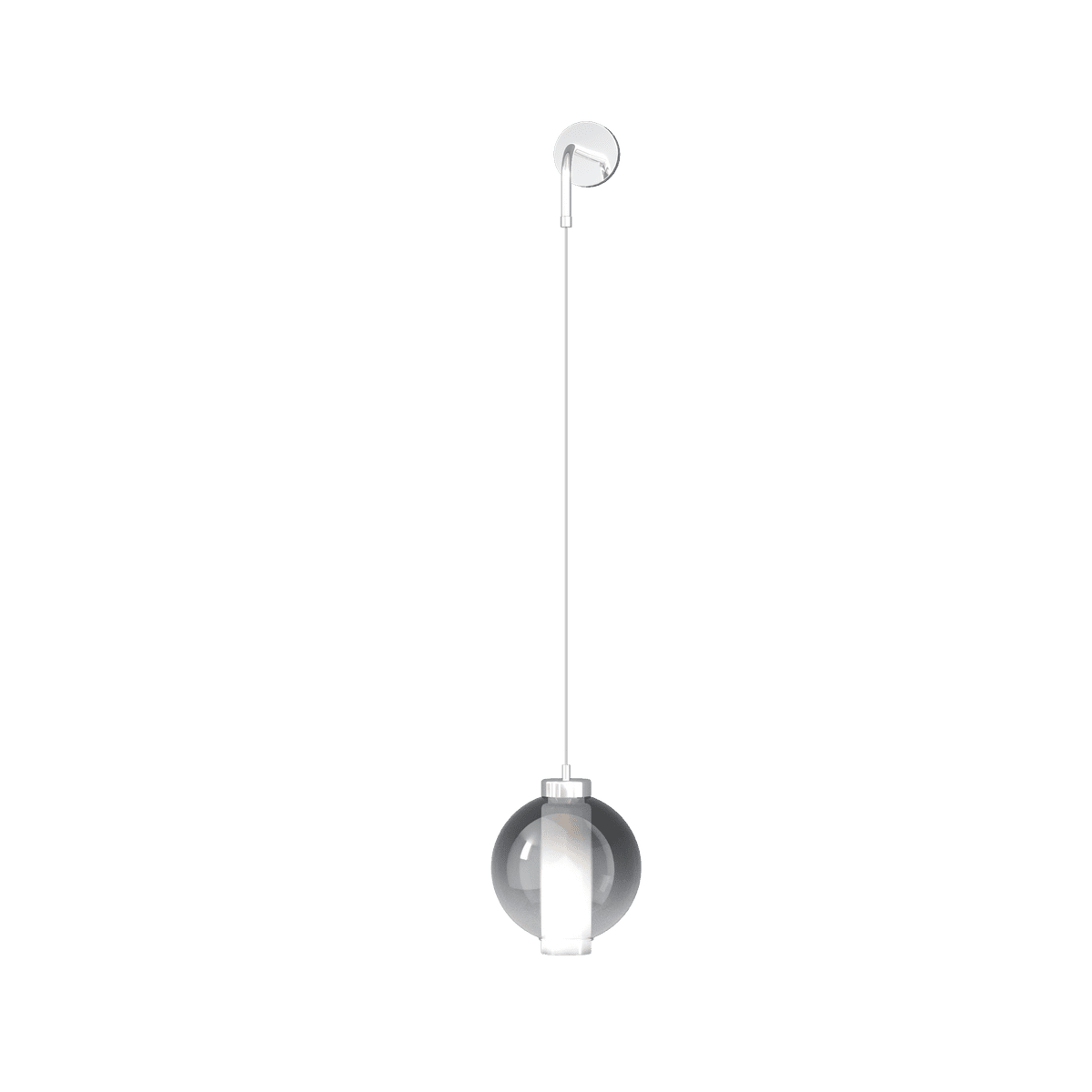 1215CR/A-FU WAX APPLIQUE CROMO REGOLABILE 1 LUCE VETRO FUME
