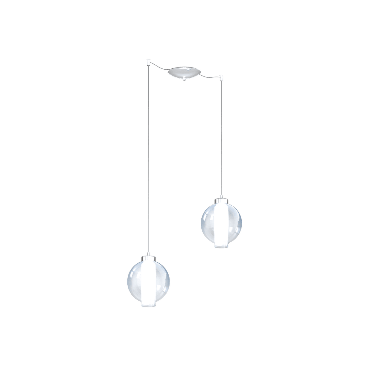 1215CR/S2 S-BL WAX SOSP. CROMO 2 LUCI SPOSTABILE VETRI BLU