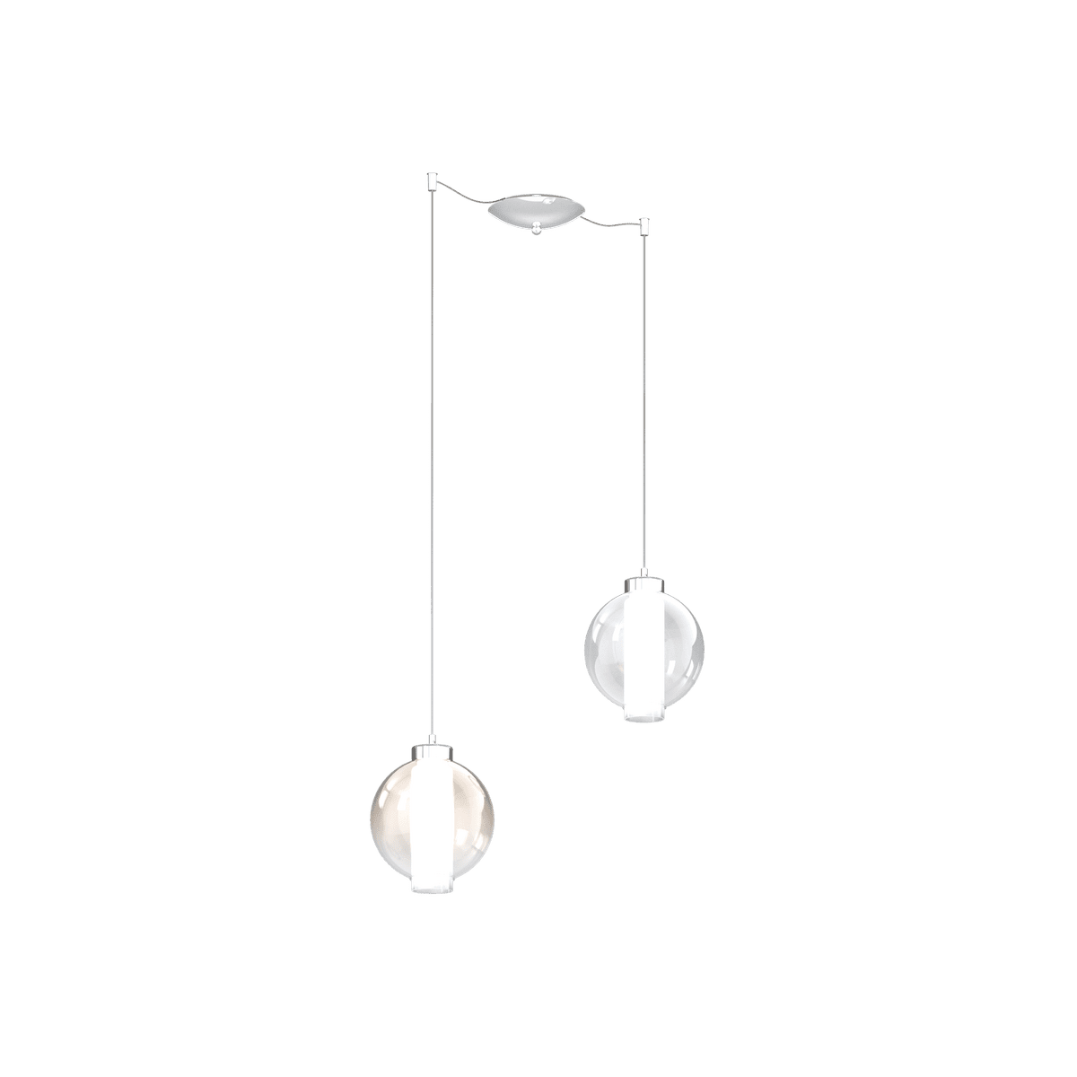 1215CR/S2 S-TA WAX SOSP. CROMO 2 LUCI SPOSTABILE VETRI 1X TRASPARENTE + 1X AMBRA