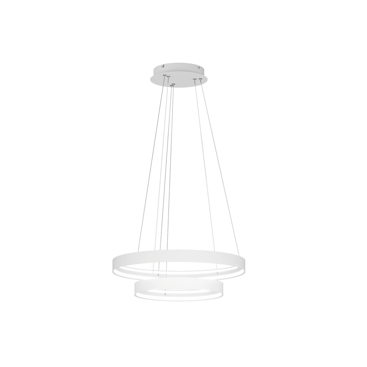 1216/S2-BI MALIKA SOSPENSIONE 2 ANELLI 40+60 CM. BIANCO LED 70W CCT SWITCH CRI90