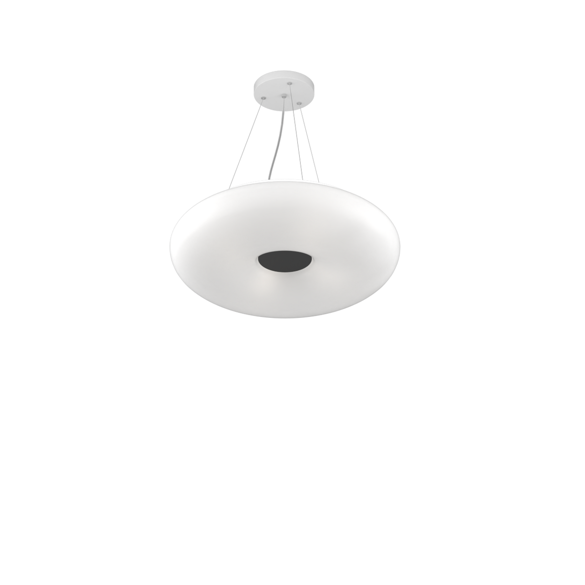 1217/SG BENNY SOSPENSIONE 52 CM. 4 LUCI VETRO OPALE SAT. + 3 DECORI INCLUSI (BI+NE+SA)