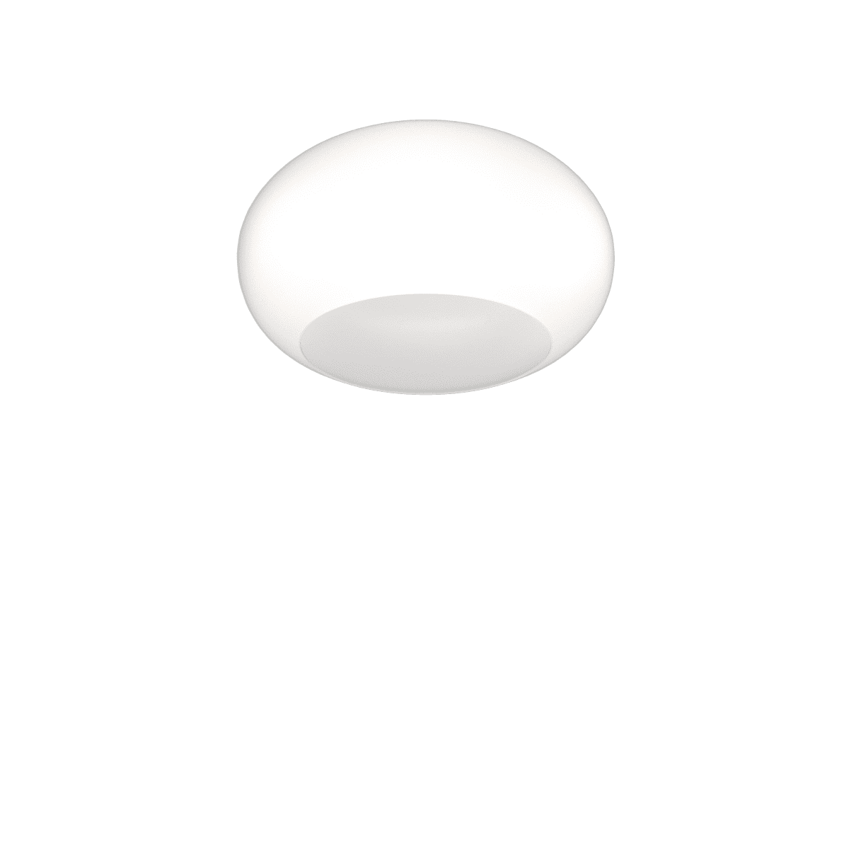 CASPER PLAFONIERA 42 CM. 1 LUCE MONTATURA BIANCA VETRO BIANCO OPALE SATINATO