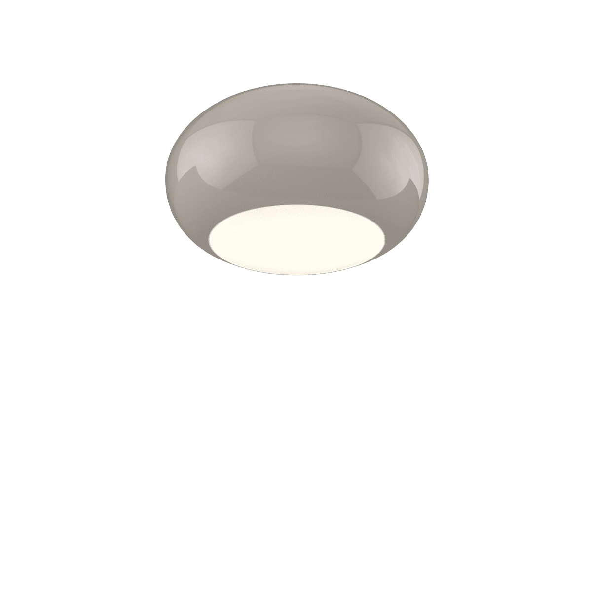 CASPER PLAFONIERA 42 CM. 1 LUCE MONTATURA BIANCA VETRO TORTORA
