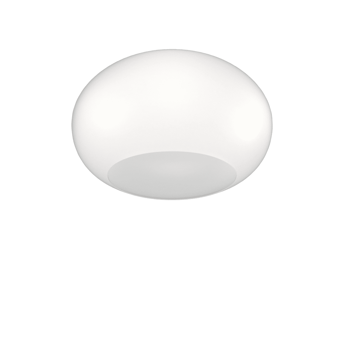 CASPER PLAFONIERA 55 CM. 1 LUCE MONTATURA BIANCA VETRO BIANCO OPALE SATINATO