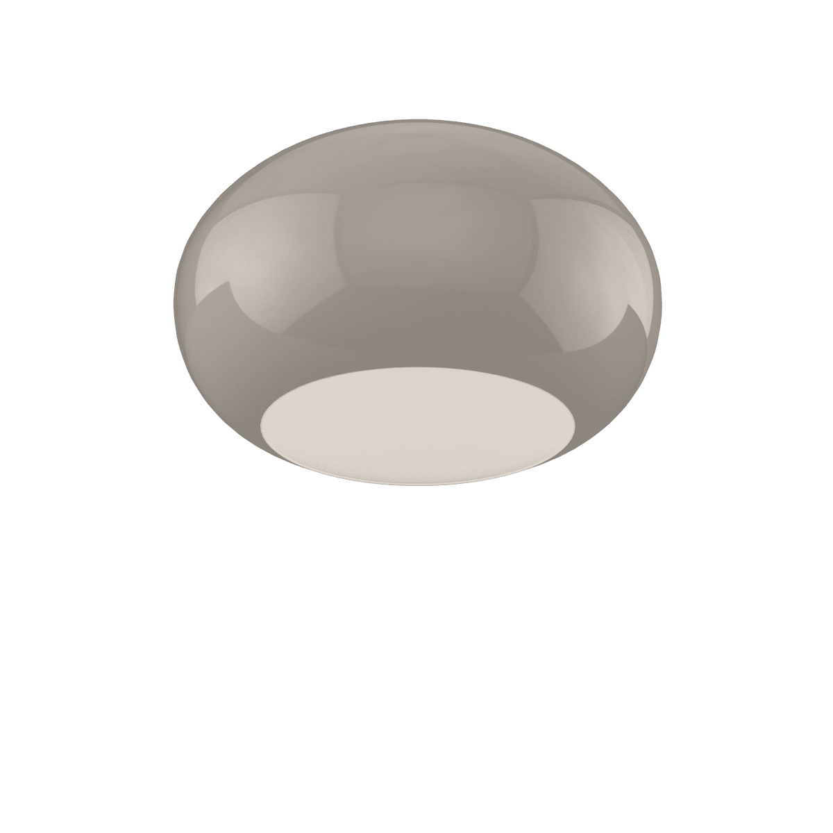 CASPER PLAFONIERA 55 CM. 1 LUCE MONTATURA BIANCA VETRO TORTORA