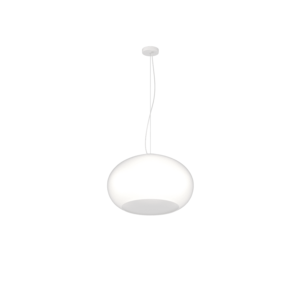 1218/S42-BI CASPER SOSPENSIONE 42 CM. 1 LUCE MONTATURA BIANCA VETRO BIANCO OPALE SATINATO