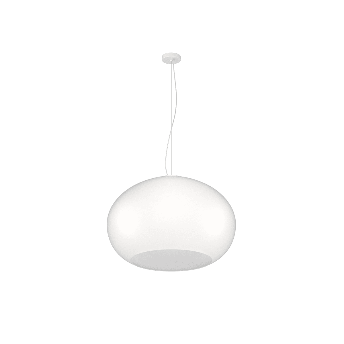 1218/S55-BI CASPER SOSPENSIONE 55 CM. 1 LUCE MONTATURA BIANCA VETRO BIANCO OPALE SATINATO
