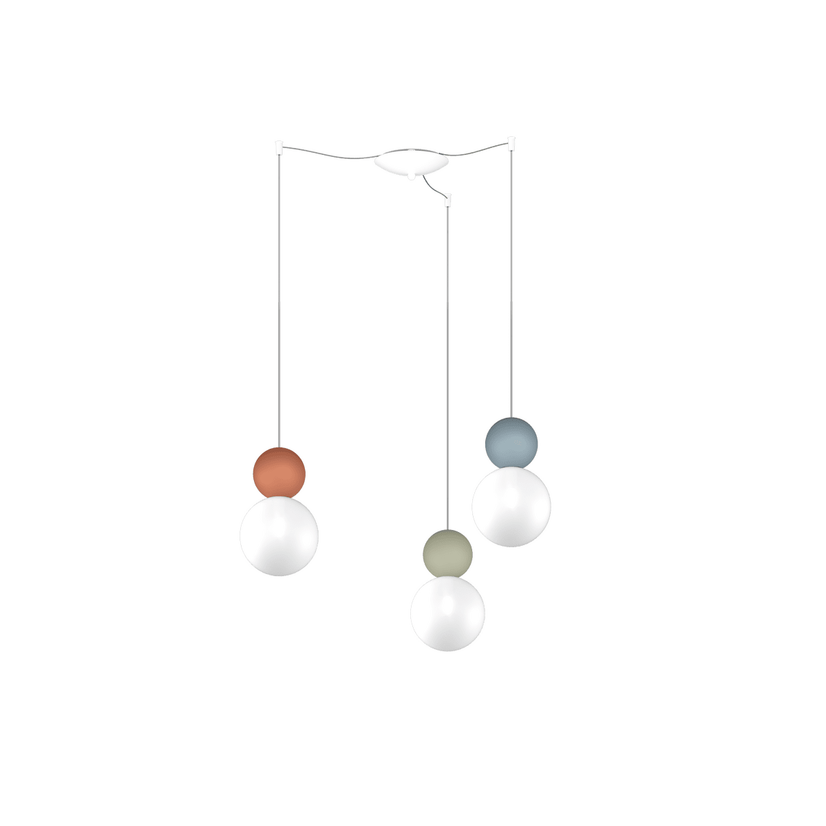 1228/S3 S-MC COTTAGE SOSPENSIONE SPOSTABILE 3 LUCI MULTICOLOR (1XVE+1XBL+1XRT)