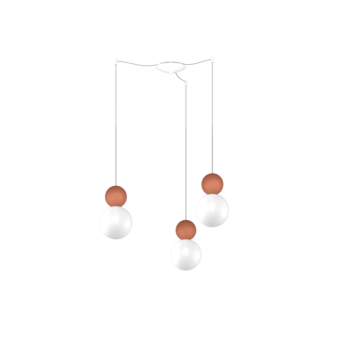 1228/S3 S-RT COTTAGE SOSPENSIONE SPOSTABILE 3 LUCI TERRA ROSSA