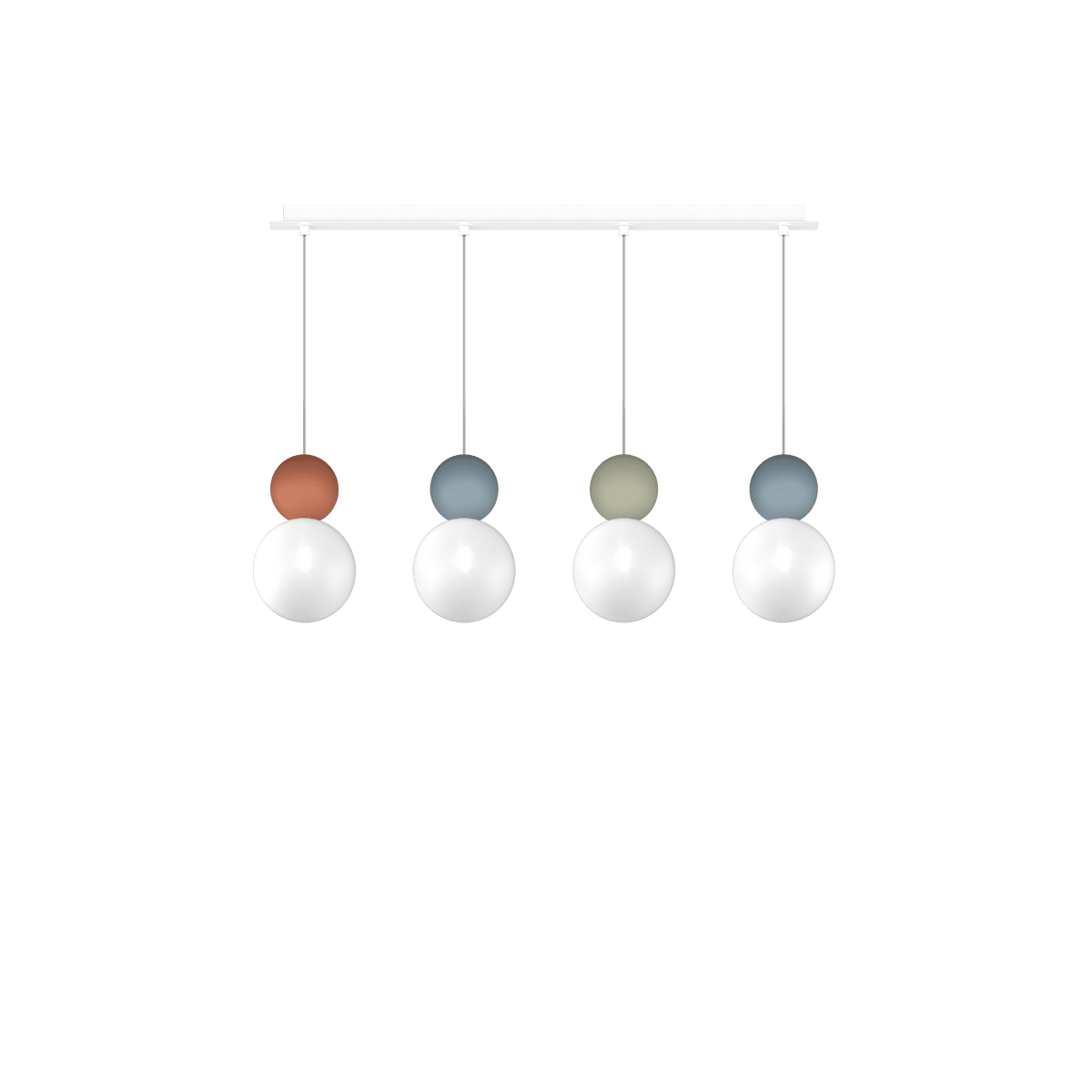 1228/S4 R-MC COTTAGE SOSPENSIONE RETTANGOLARE 4 LUCI MULTICOLOR (2XBL+1XVE+1XRT)