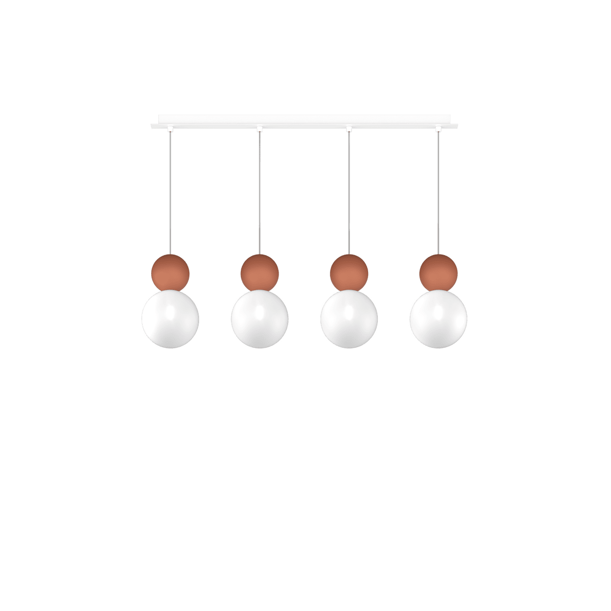 1228/S4 R-RT COTTAGE SOSPENSIONE RETTANGOLARE 4 LUCI TERRA ROSSA