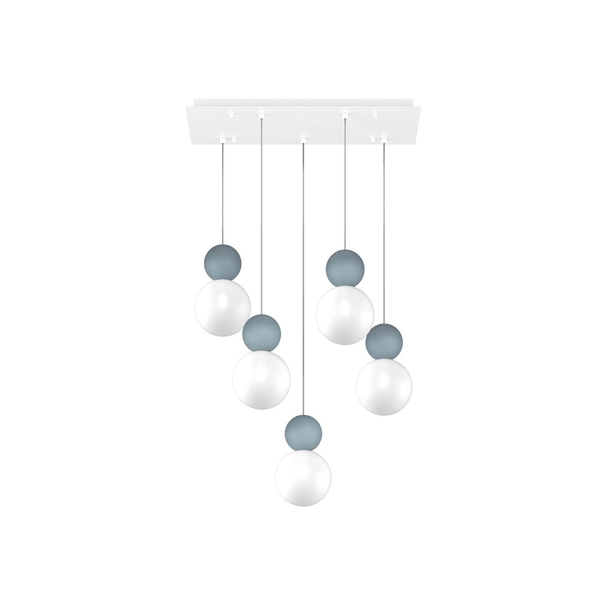 1228/S5 R-BL COTTAGE SOSPENSIONE RETTANGOLARE 5 LUCI BLU