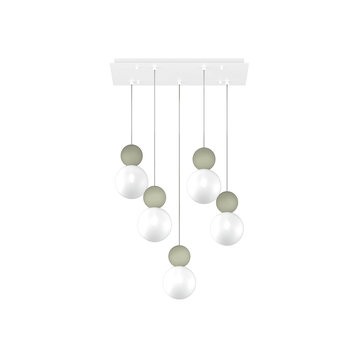 1228/S5 R-VE COTTAGE SOSPENSIONE RETTANGOLARE 5 LUCI VERDE