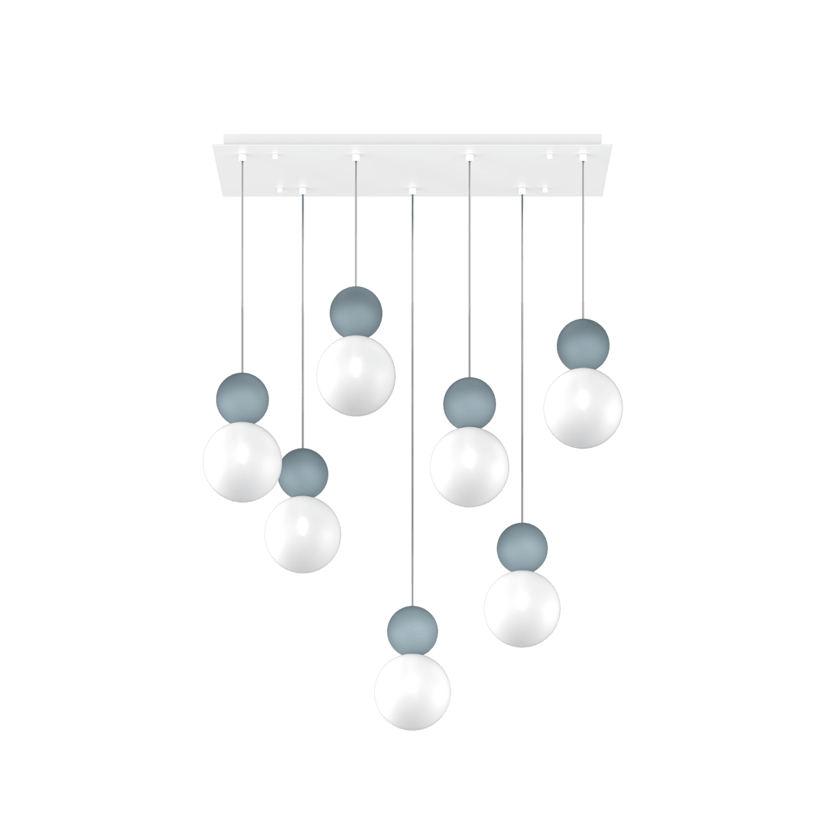 1228/S7 R-BL COTTAGE SOSPENSIONE RETTANGOLARE 7 LUCI BLU